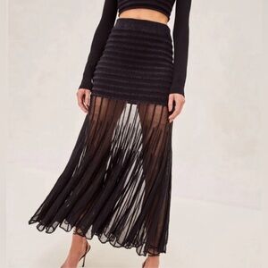 ALEXIS-  Franki Maxi Skirt in Sheer Overlay NEW WITHOUT TAGS
